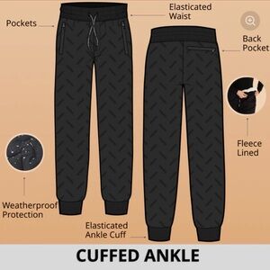 Women's Black Fleece Lined Joggers